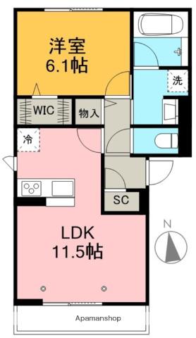 ベルフルール(1LDK/3階)の間取り写真