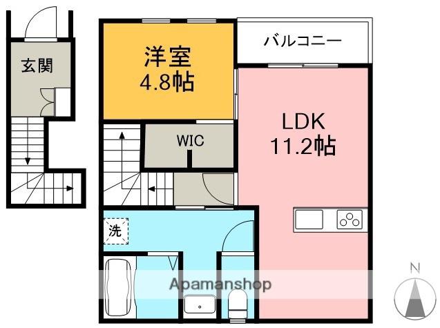 リーブルファイン下之一色町(ワンルーム/2階)の間取り写真