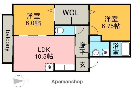 セジュールみどり(2LDK/1階)の間取り写真