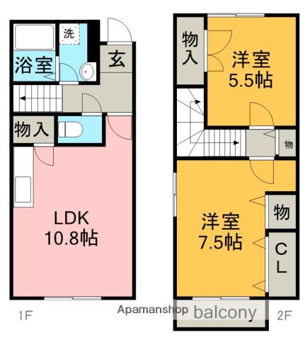 アミティエ(2LDK/1階)の間取り写真