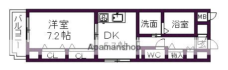 クリエイトハウス荒子(1DK/3階)の間取り写真