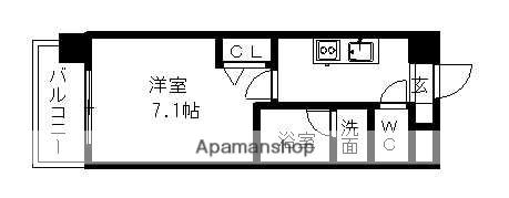 高畑レジデンス(1K/10階)の間取り写真