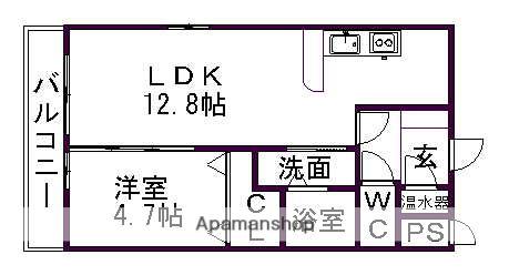 アヴニール(1LDK/1階)の間取り写真
