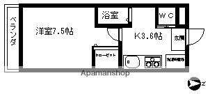 パークサイド錦(1K/1階)の間取り写真