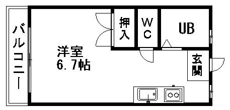 プラザコレージュ(1K/2階)の間取り写真