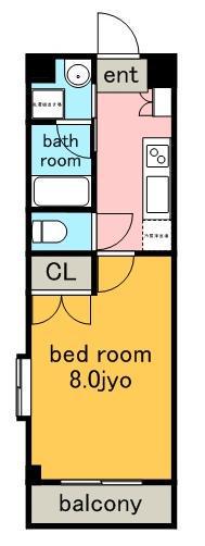 タウンライフ朝日が丘(1K/1階)の間取り写真