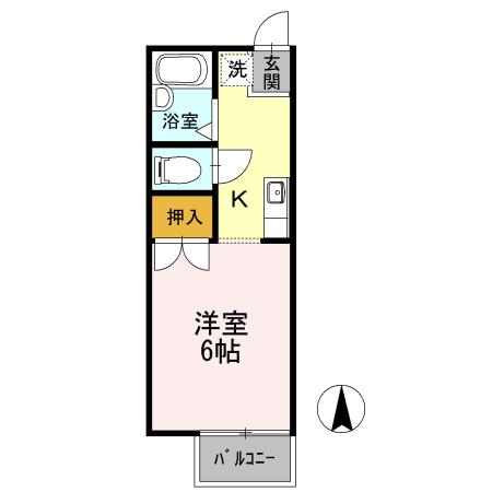 セジュール文教(1K/1階)の間取り写真