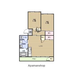 第1青峰ビル(2LDK/3階)の間取り写真