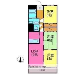 アヴェニュー藤(3LDK/4階)の間取り写真