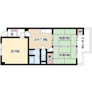 第二日吉ビル(2LDK/4階)の間取り写真