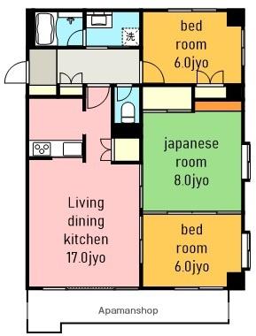 ヤシロアーバンスクエア(3LDK/3階)の間取り写真