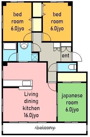 メゾン藤英(3LDK/2階)の間取り写真