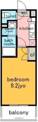 シティライフ藤ヶ丘西(1K/2階)の間取り写真