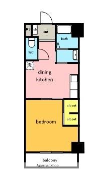 第五名昭ビル(1DK/5階)の間取り写真