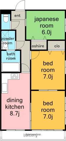 フェアリーマナ(3DK/3階)の間取り写真