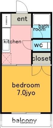 コーポシリウス(1K/1階)の間取り写真