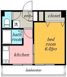 コイケビル(1K/6階)の間取り写真