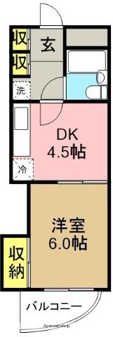 メゾン引山@(1DK/4階)の間取り写真