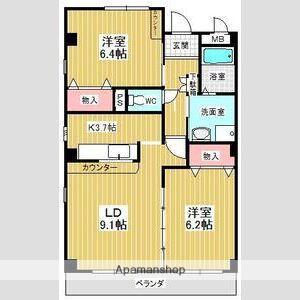 フォレストスクエア シバタ(2LDK/3階)の間取り写真
