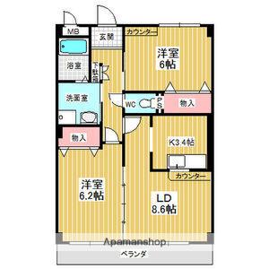 フォレストスクエア シバタ(2LDK/3階)の間取り写真