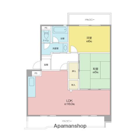 ヴィラサンシャイン(3LDK/4階)の間取り写真
