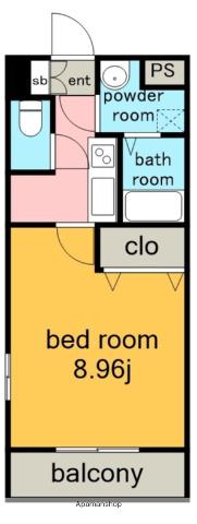 パークアベニューティリェツ(1K/1階)の間取り写真