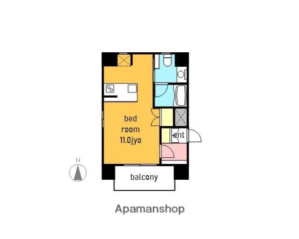 マルシェⅢ(ワンルーム/4階)の間取り写真