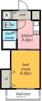 第二コスミック東光(1K/3階)の間取り写真