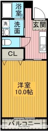 レントリアノン(1K/1階)の間取り写真