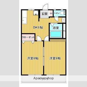 コーポモリ(2DK/1階)の間取り写真