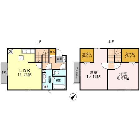 アルコイリス桜．(2LDK)の間取り写真
