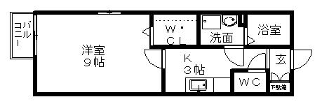 エクセレント(1K/2階)の間取り写真
