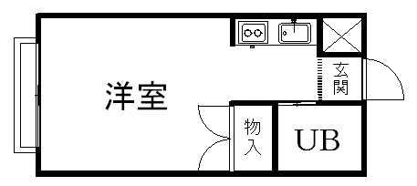 エステートピア岩崎台(ワンルーム/2階)の間取り写真