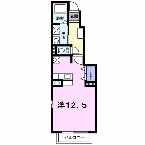 アバンツァート社台(1K/1階)の間取り写真