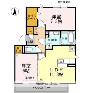 コンコルディアかみやしろ(2LDK/3階)の間取り写真