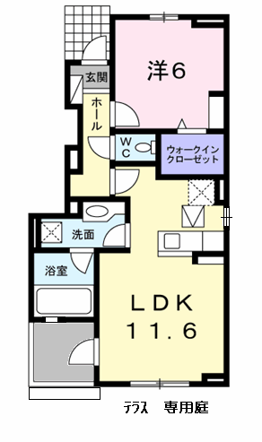 コンフォートフジ(1LDK/1階)の間取り写真