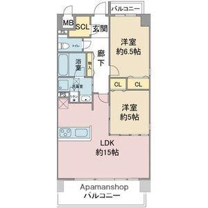 アソシア一社Ⅲ(2LDK/2階)の間取り写真