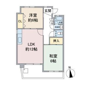 肥後ビル(2LDK/3階)の間取り写真