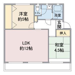 ハビタブル森本A棟(2LDK/3階)の間取り写真