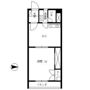 ロレックス一社(1DK/3階)の間取り写真