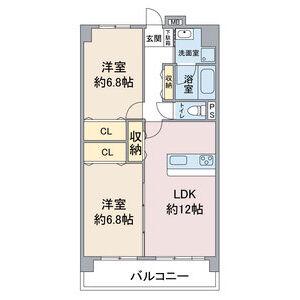アソシアー一社Ⅱ(2LDK/4階)の間取り写真