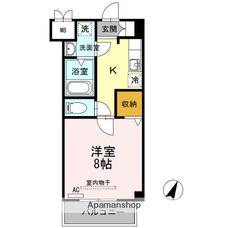 サニーコート・K(1K/2階)の間取り写真