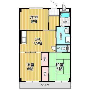 メゾン晃梅(3DK/3階)の間取り写真