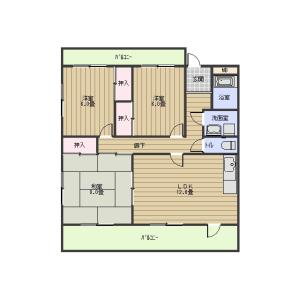ファミーユ庄南(3LDK/2階)の間取り写真