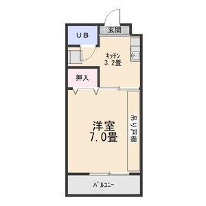 千寿ビル(1DK/3階)の間取り写真