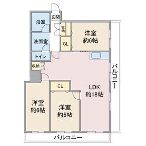 パールハイツ(3LDK/3階)の間取り写真