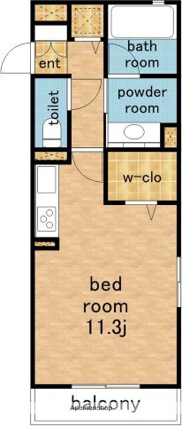 リジョイスリバー(ワンルーム/3階)の間取り写真