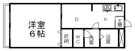 フォレストⅡ(1DK/2階)の間取り写真