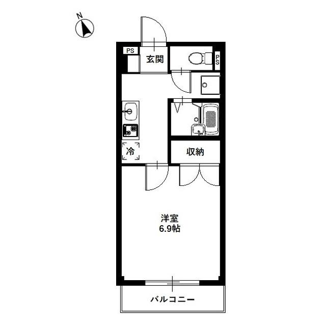 アムール エスポワール浅井(1K/2階)の間取り写真