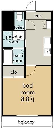 ハイツ山光(1K/3階)の間取り写真